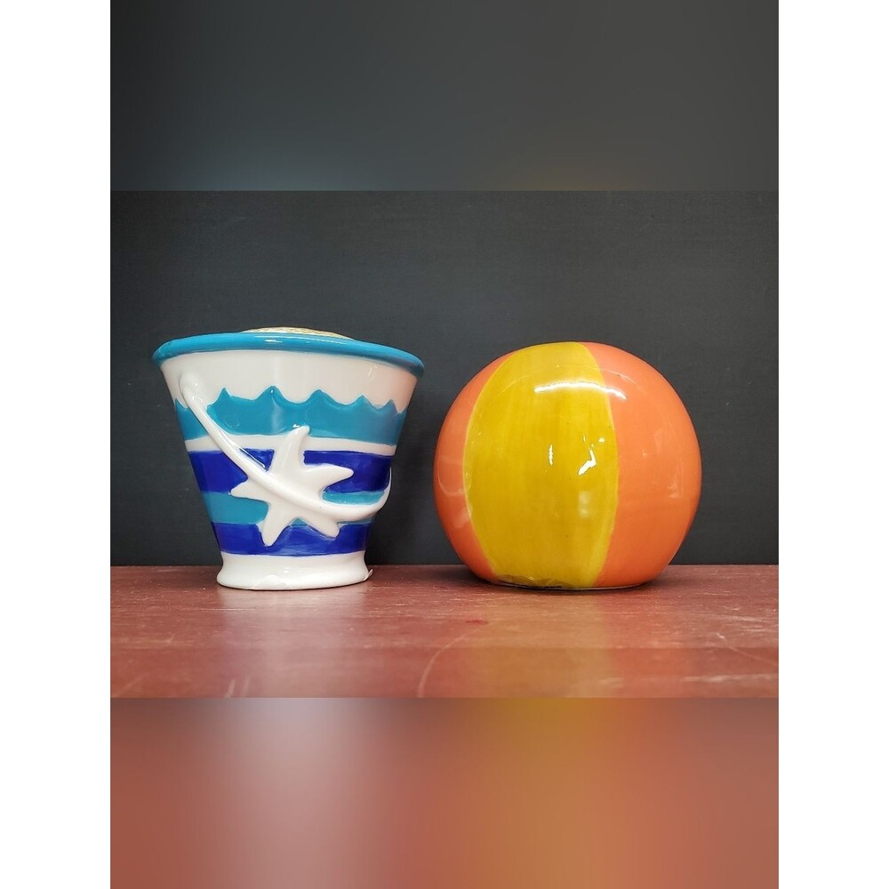 Vintage Enesco Nautical Beach Pool Theme Salt and Pepper Shakers